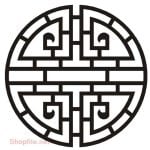 vector descargable para reproducir el diseño de una celosía decorativa circular.   Utiliza tu máquina de corte CNC para realizar este proyecto.
