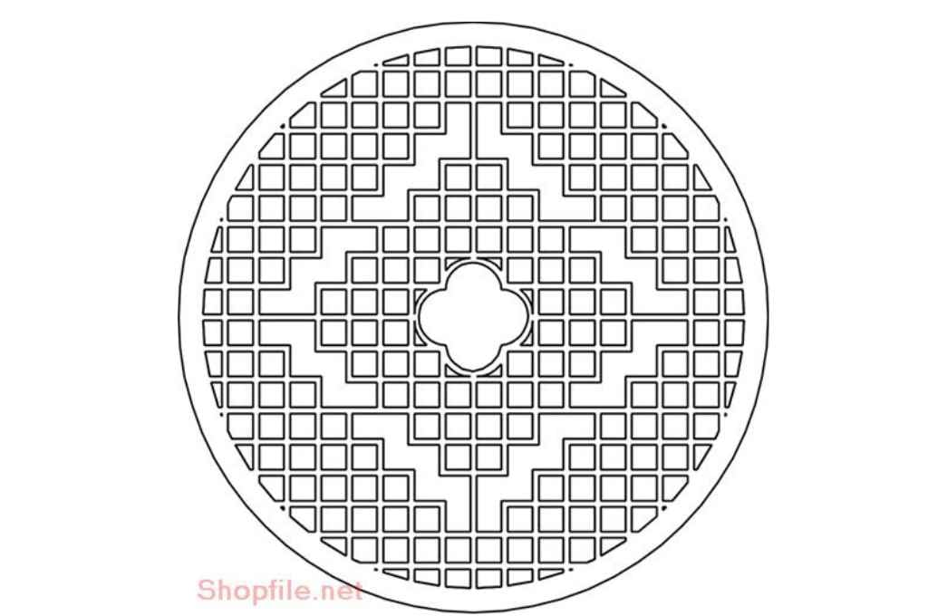 Celosía decorativa circular — vector para corte CNC
