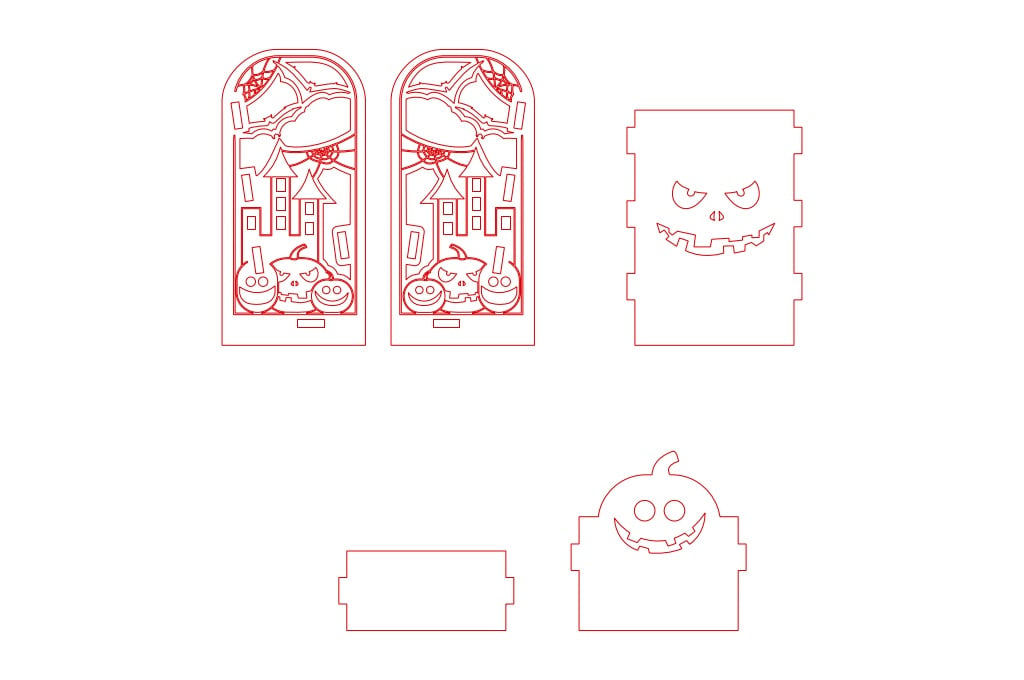 Base tarjetas de Halloween — vector para corte CNC