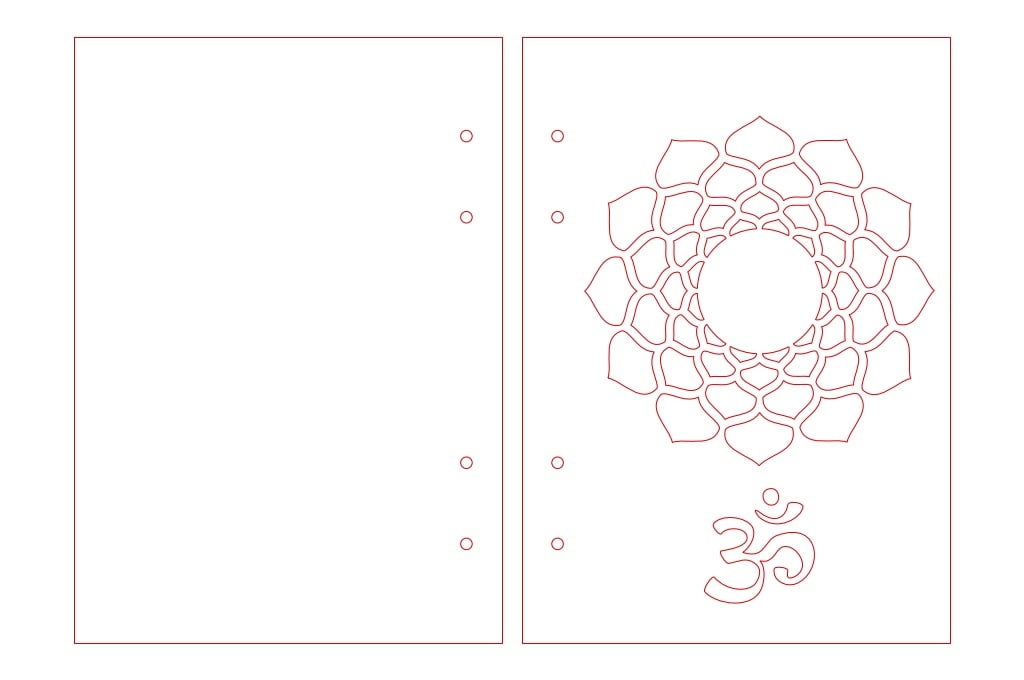 Cubierta de libreta mandala — vector para corte CNC