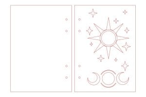 Cubierta de libreta sol y luna