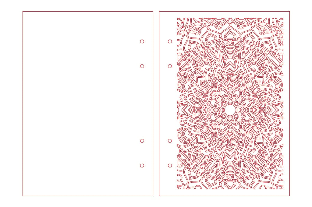 Cubierta de libreta mandala grande — vector para corte CNC