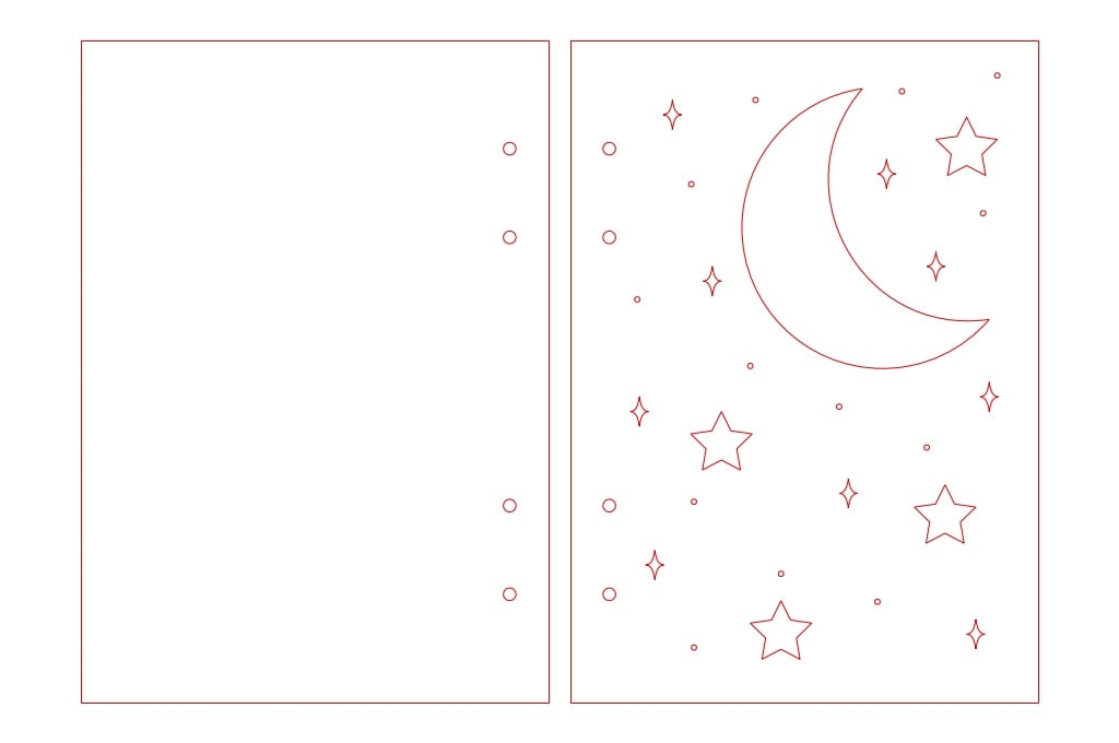 Cubierta de libreta cielo estrellado — vector para corte CNC