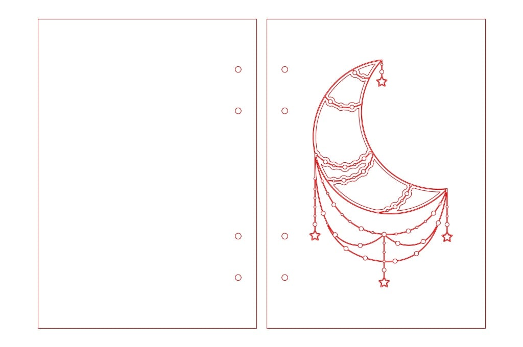 Cubierta de libreta luna — vector para corte CNC