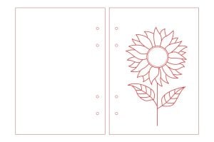 Cubierta de libreta de girasol