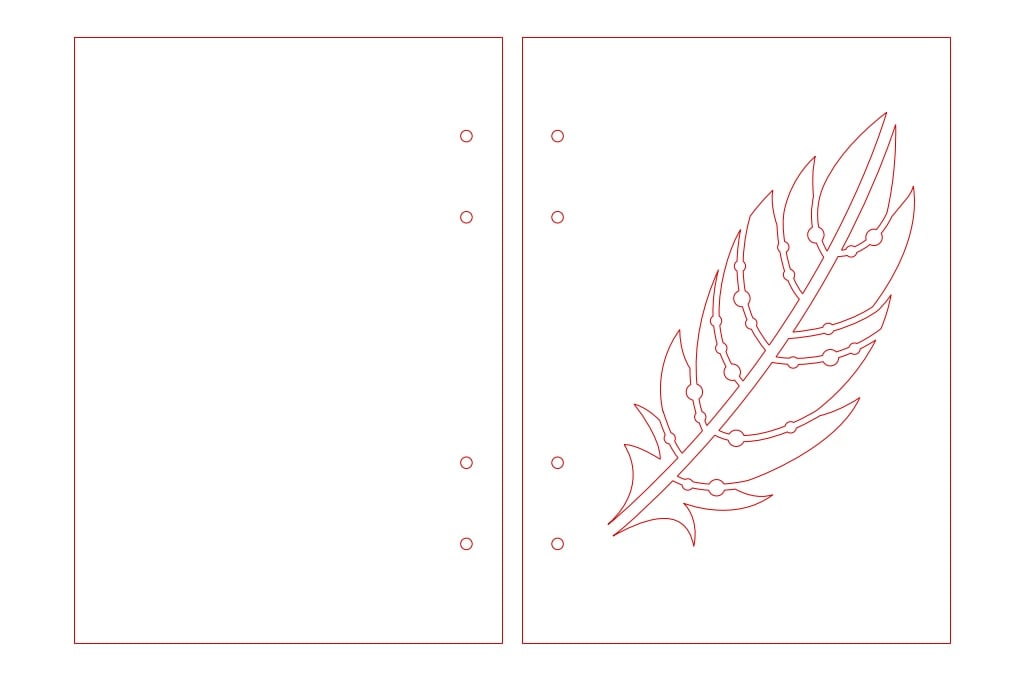 Cubierta de libreta de pluma — vector para corte CNC