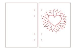 Cubierta de libreta de corazón de fuego