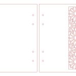 vector descargable para reproducir el diseño de una cubierta de libreta de flores.  Utiliza tu máquina de corte CNC para realizar este proyecto.