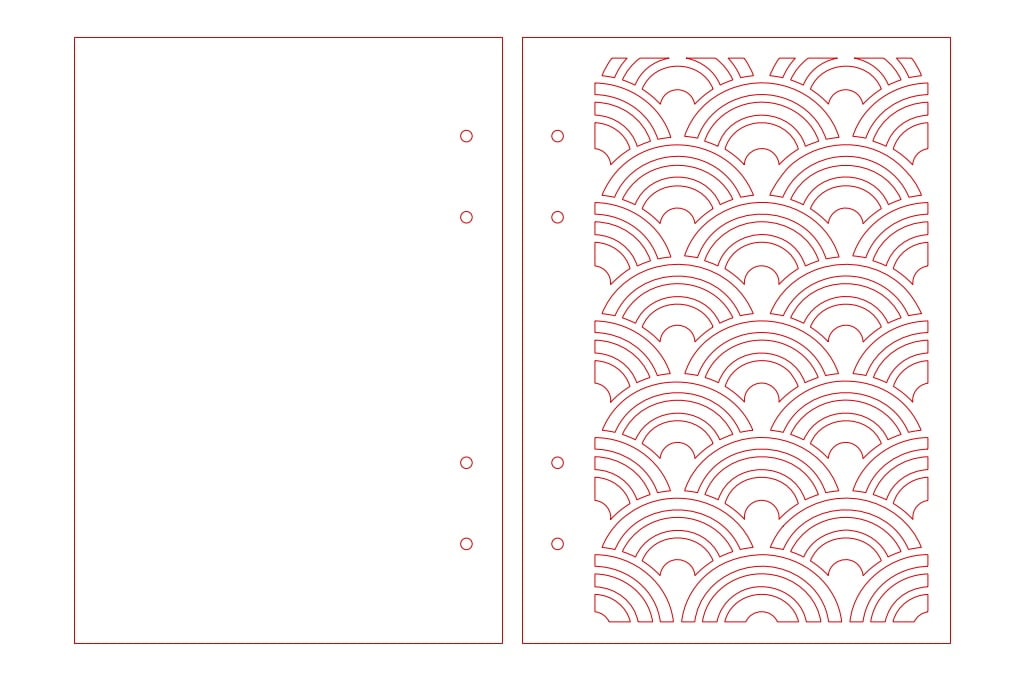 Cubierta de libreta arcoiris — vector para corte CNC