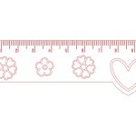 vector descargable para reproducir el diseño de una regla de 10 cm de corazón. 