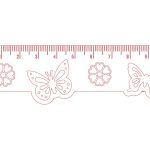 vector descargable para reproducir el diseño de una regla de 10 cm de mariposas. 