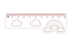 Regla 10 cm arcoíris