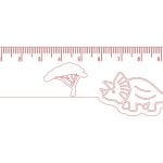 vector descargable para reproducir el diseño de una regla de 10 cm de Triceratops.    Utiliza tu máquina de corte CNC para realizar este proyecto.