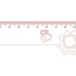 vector descargable para reproducir el diseño de una regla de 10 cm de abeja y flor.    Utiliza tu máquina de corte CNC para realizar este proyecto.