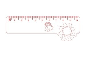 Regla de 10 cm de abeja y flor