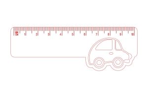 Regla de 10 cm de auto