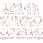 vector descargable para reproducir el diseño de unos números florales del 1 al 15.    Utiliza tu máquina de corte CNC