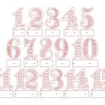 vector descargable para reproducir el diseño de unos números calados del 1 al 15.   Utiliza tu máquina de corte CNC