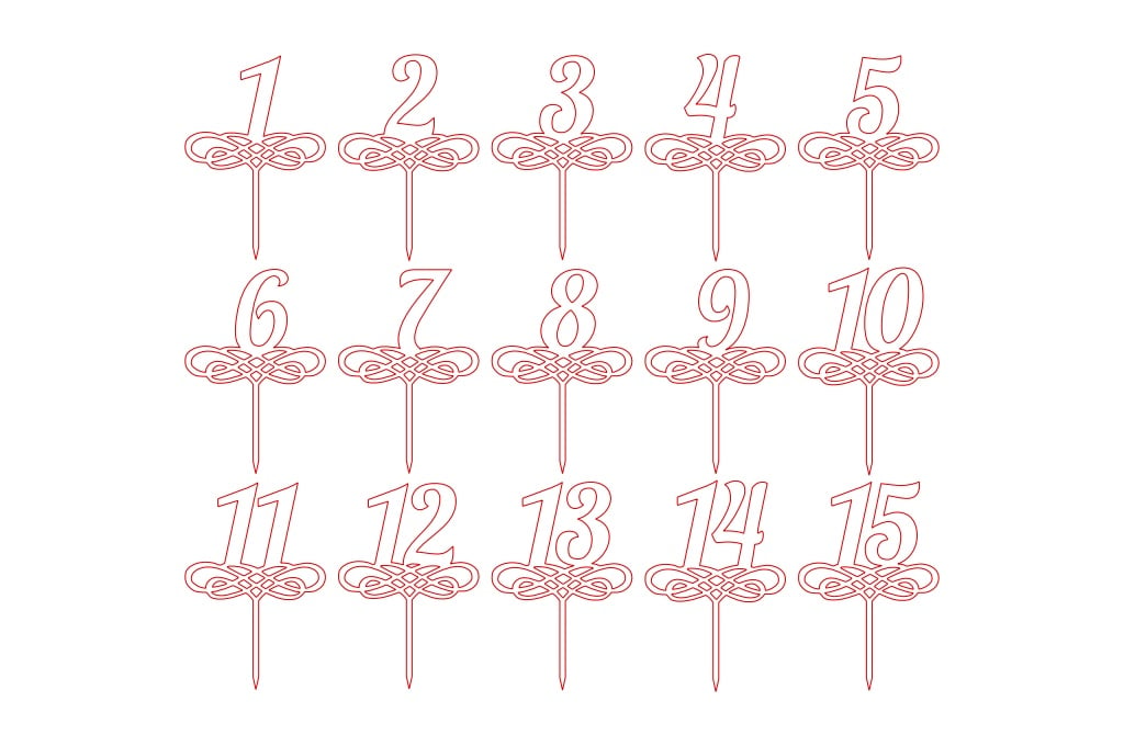 Números para pastel — vector para corte CNC