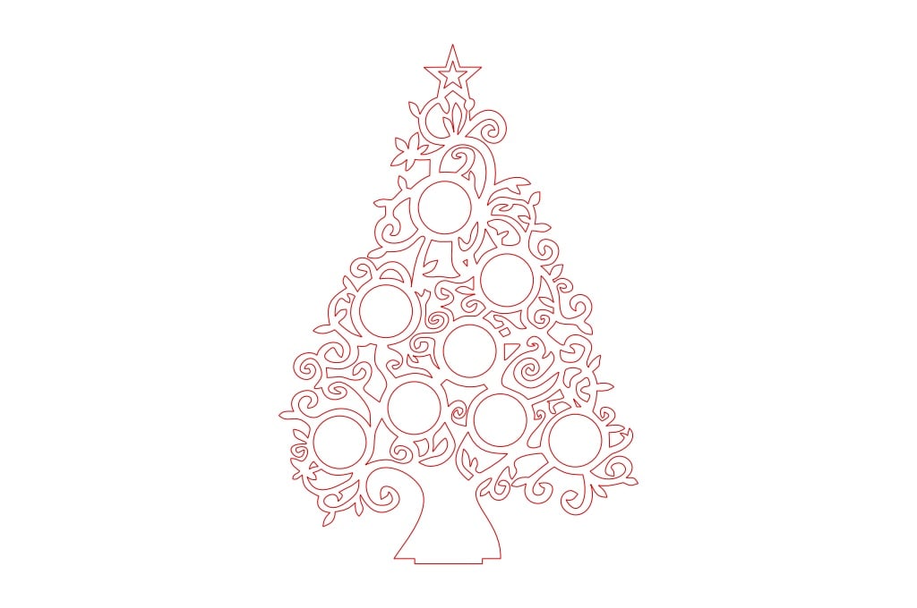Árbol de Navidad 1 — vector para corte CNC