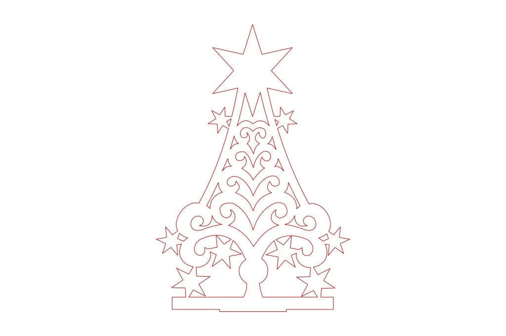 Árbol de Navidad 3 — vector para corte CNC