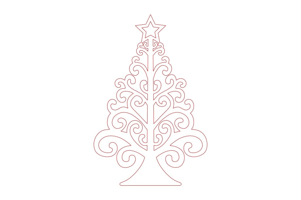 Árbol de navidad 12 — vector para corte CNC
