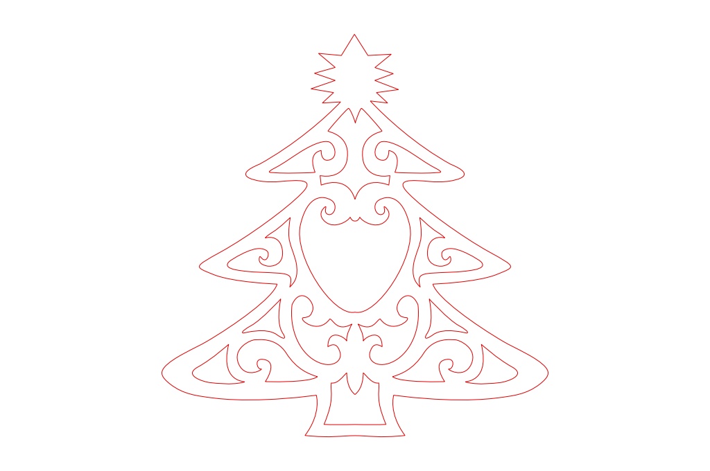 Árbol de navidad 13 — vector para corte CNC
