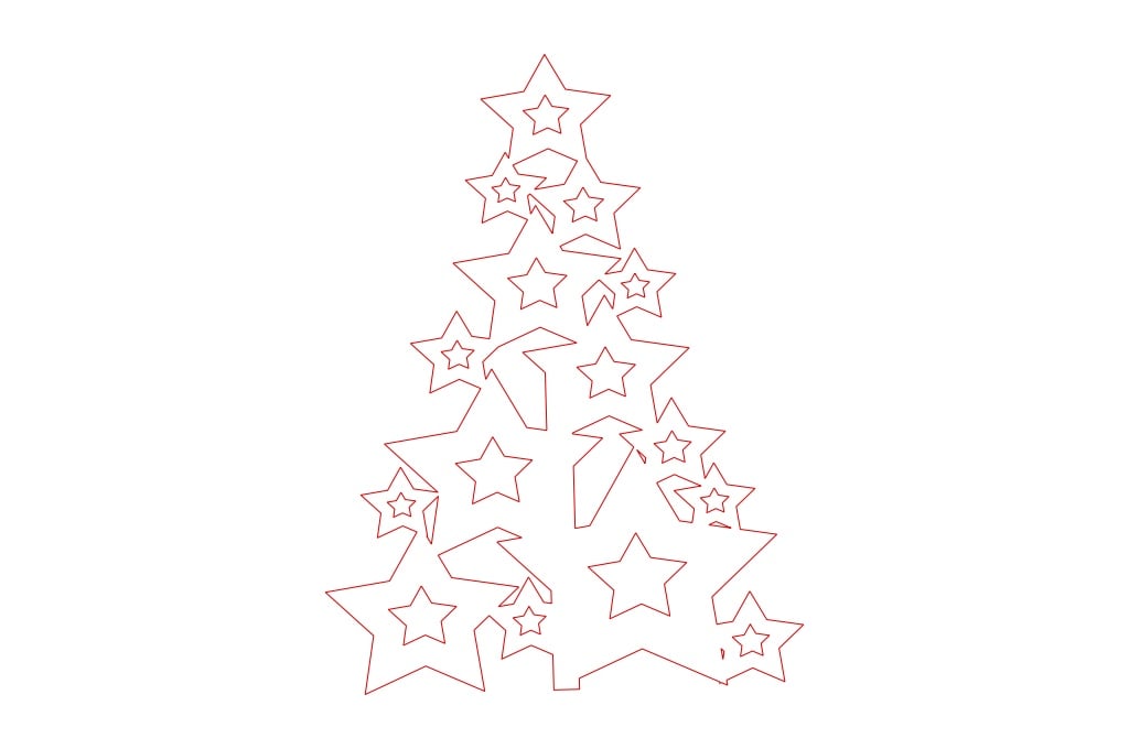 Árbol de estrellas — vector para corte CNC