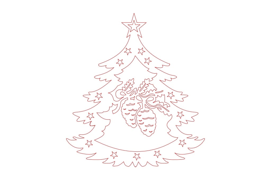 Árbol de navidad 14 — vector para corte CNC
