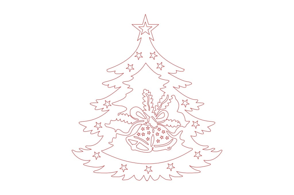 Árbol de navidad con lazo — vector para corte CNC