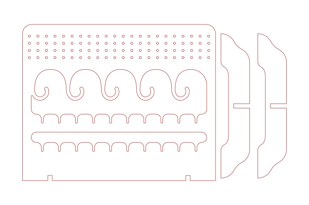 Organizador bisutería — vector para corte CNC