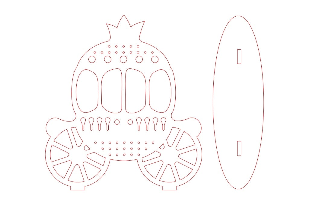 Organizador de joyería carruaje — vector para corte CNC