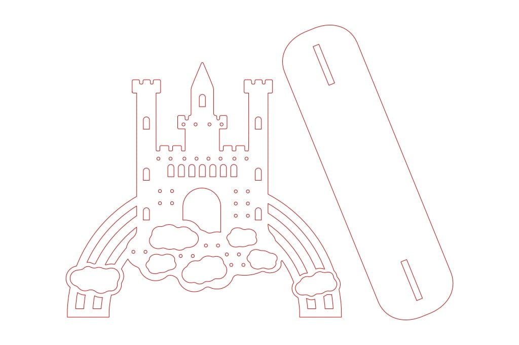 Organizador de joyería castillo — vector para corte CNC