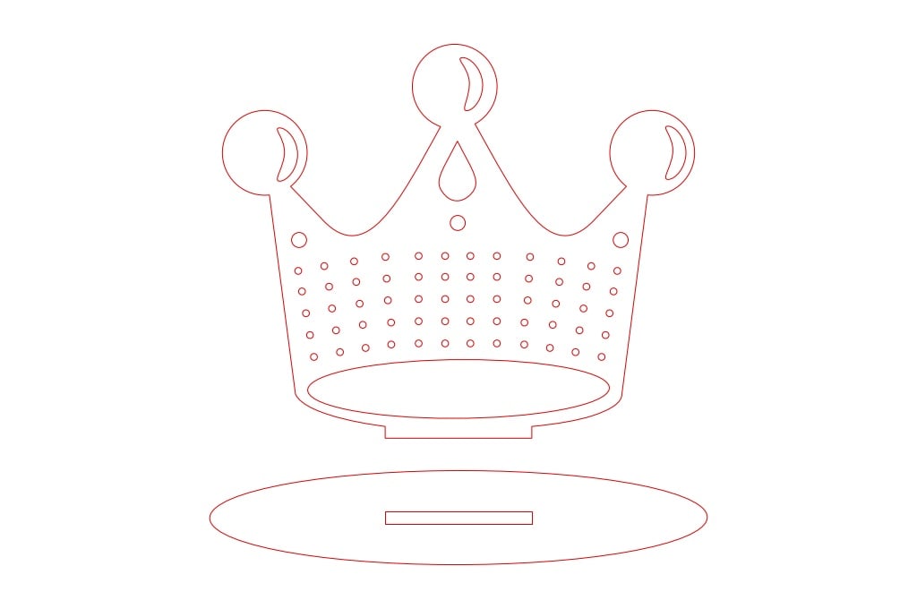 Organizador de joyería corona — vector para corte CNC