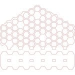 vector descargable para reproducir el diseño de un organizador de joyería tipo panal.   Utiliza tu máquina de corte CNC para realizar este proyecto.