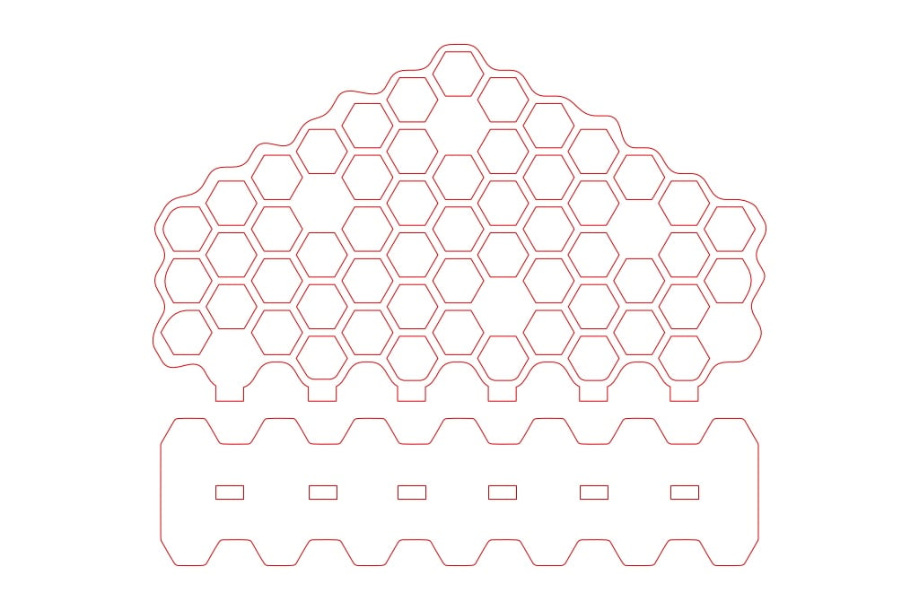 Organizador de joyería panal — vector para corte CNC