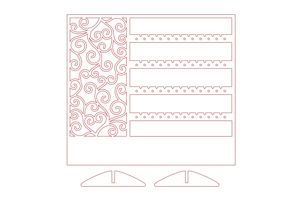Organizador de joyería en espiral — vector para corte CNC