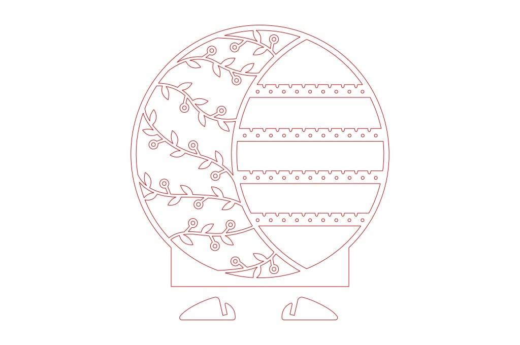 Organizador de joyería hojas — vector para corte CNC