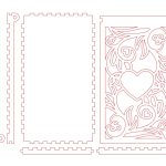 vector descargable para reproducir el diseño de una caja para billetes en forma de corazón.   Utiliza tu máquina de corte CNC