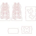 vector descargable para reproducir el diseño de una base para tarjetas de presentación.    Utiliza tu máquina de corte CNC
