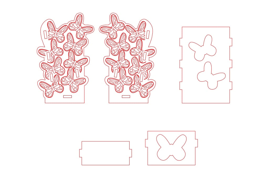 Base para tarjetas de presentación mariposa — vector para corte CNC